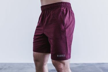 Nobull Knit 8.5" Men's Shorts Dark Red | Australia (NS4867)